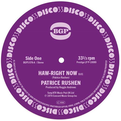 PATRICE RUSHEN - HAW-RIGHT NOW / KICKIN' BACK [7" Vinyl]