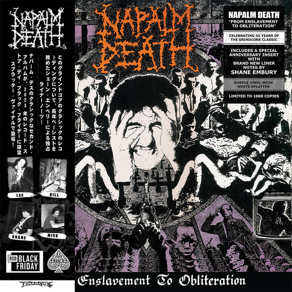 NAPALM DEATH - FROM ENSLAVEMENT TO OBLITERATION (Black Friday 2023 Purple & White)