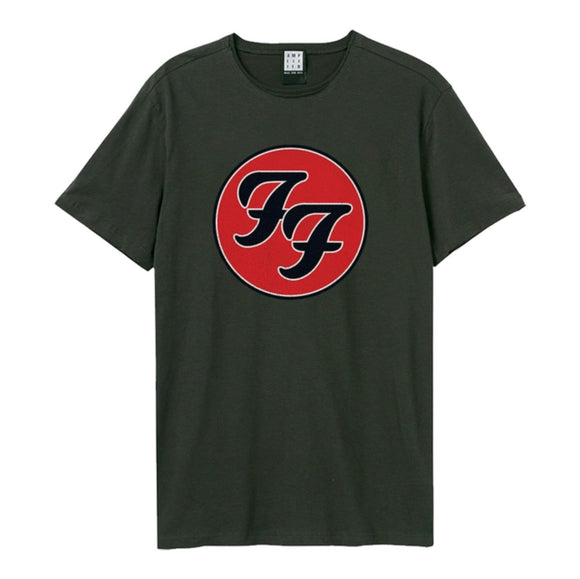 Foo Fighters - Double F Logo Amplified Vintage Charcoal T Shirt (Small)