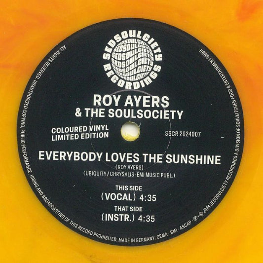 ROY AYERS & THE SOULSOCIETY - Everyboy Lloves The Sunshine [Coloured 7" Vinyl]