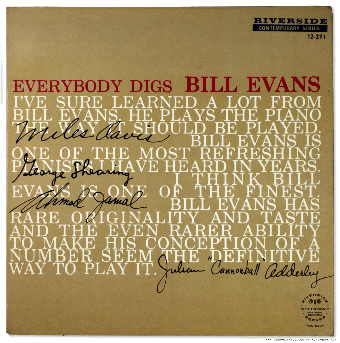 Bill Evans Trio - Everybody Digs Bill Evans (1LP)