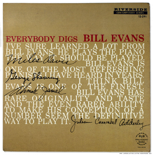 Bill Evans Trio - Everybody Digs Bill Evans (1LP)