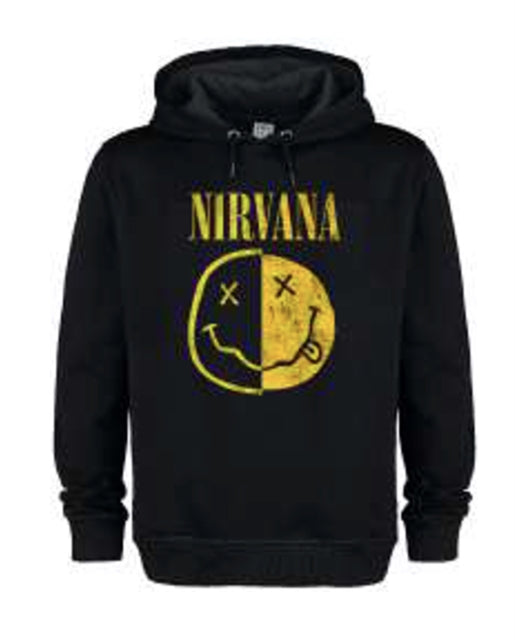 Nirvana - Spliced Smiley Hoodie (Black)