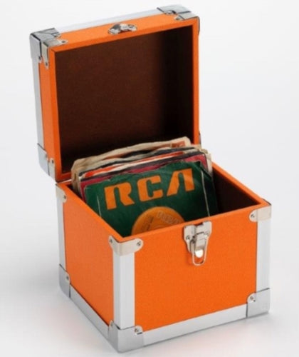 ORANGE - 7 Inch 50 Record Storage Carry Case
