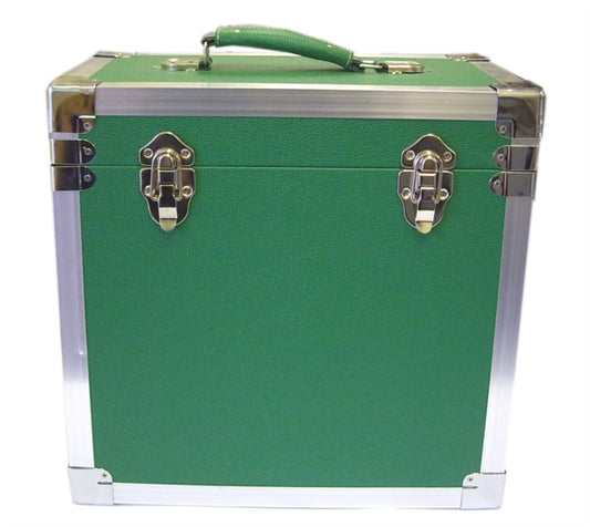 LP Record Storage Carry Case Green