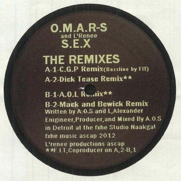 OMAR S / L RENEE - SEX (remixes)