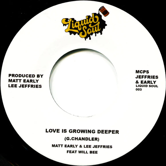 MATT EARLY & LEE JEFFRIES - LOVE IS GROWING DEEPER / BLANK (One Sided 7” 45)