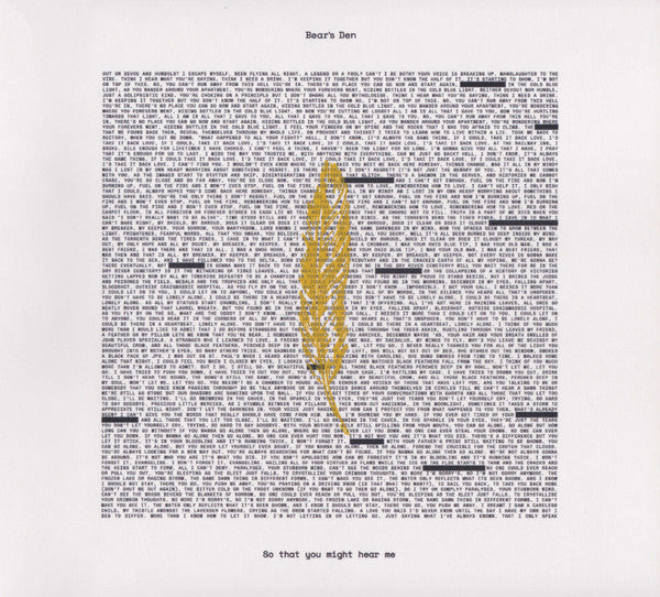 BEARS DEN - SO THAT YOU MIGHT HEAR ME [CD]