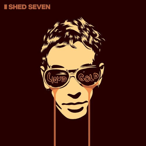 SHED SEVEN - Liquid Gold (Etched D-Side) Red/Black Marble Vinyl)