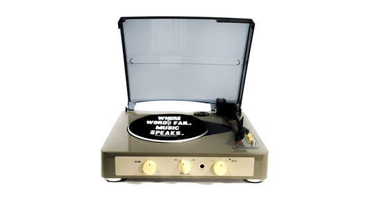 GADHOUSE - BRAD RETRO - BRAD RETRO RECORD PLAYER (GREY)