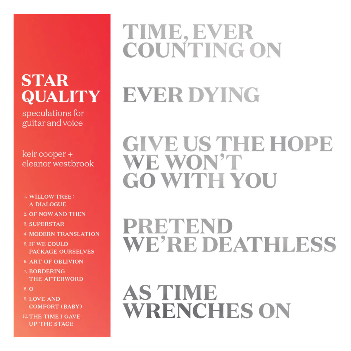 Keir Cooper & Eleanor Westbrook - Star Quality - Speculations for Guitar and Voice [CD]