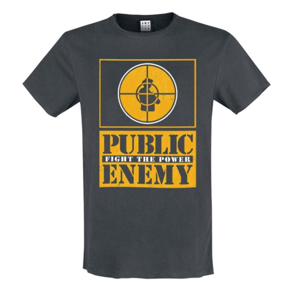 PUBLIC ENEMY - Yellow Fight The Power T-Shirt (Charcoal)