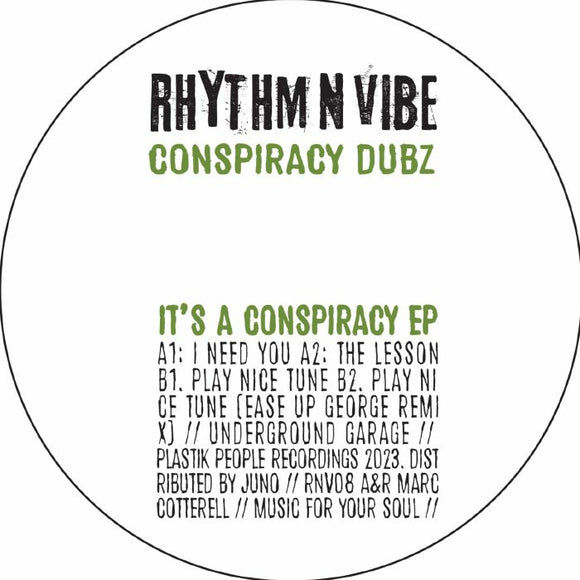 CONSPIRACY DUBZ - It's A Conspiracy EP (feat Ease Up George mix)