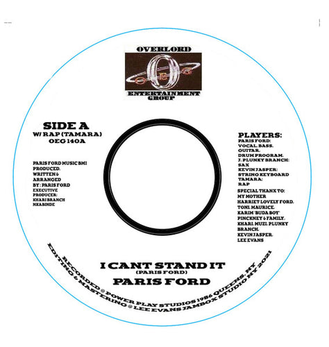 PARIS FORD (with Rap/Without Rap) - I Can't Stand It [7" Vinyl]