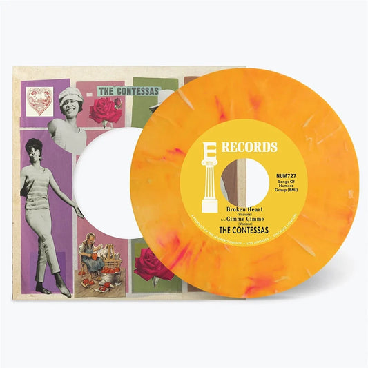The Contessas - Broken Heart b/w Gimme Gimme [Peach White Marble 7" Vinyl]