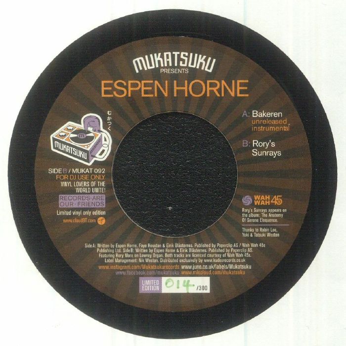 Espen Horne - Bakeren / Rory's Sunrays [7" Vinyl]