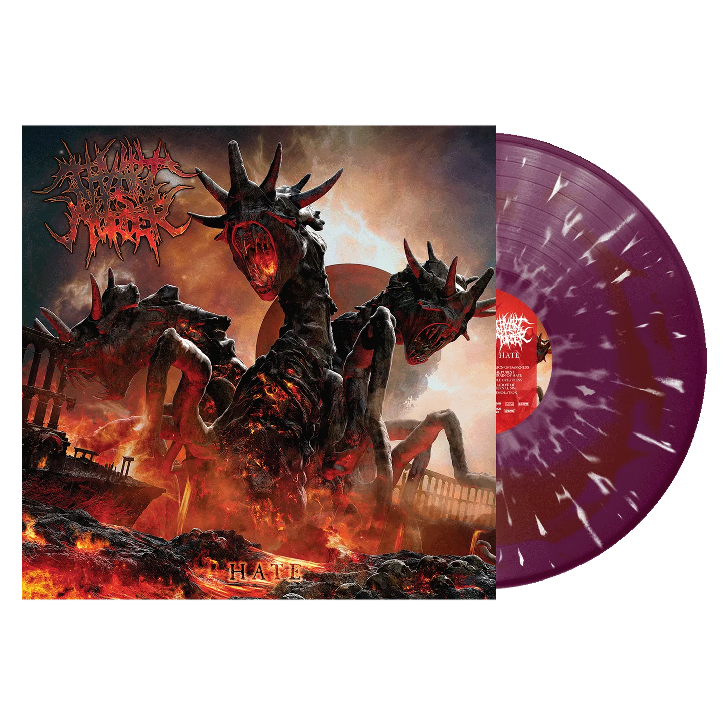Thy Art Is Murder - Hate (Limited Edition Purple Red Swirl with White Splatter Vinyl)
