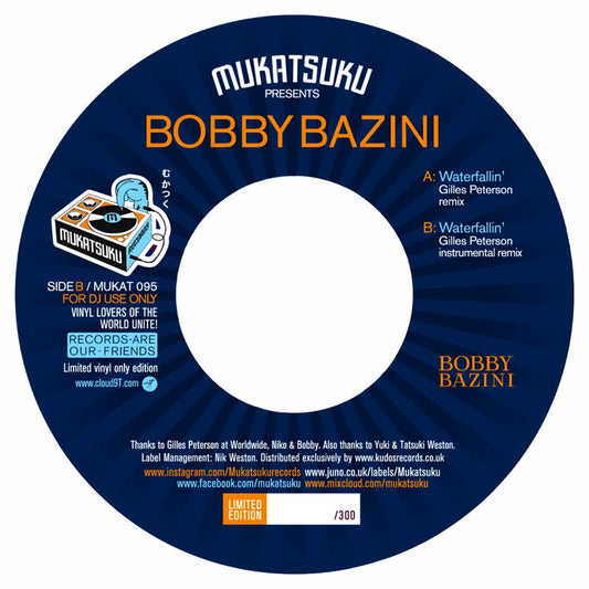 Bobby Bazini - Waterfallin' (Gilles Peterson Remix) [7" Vinyl]