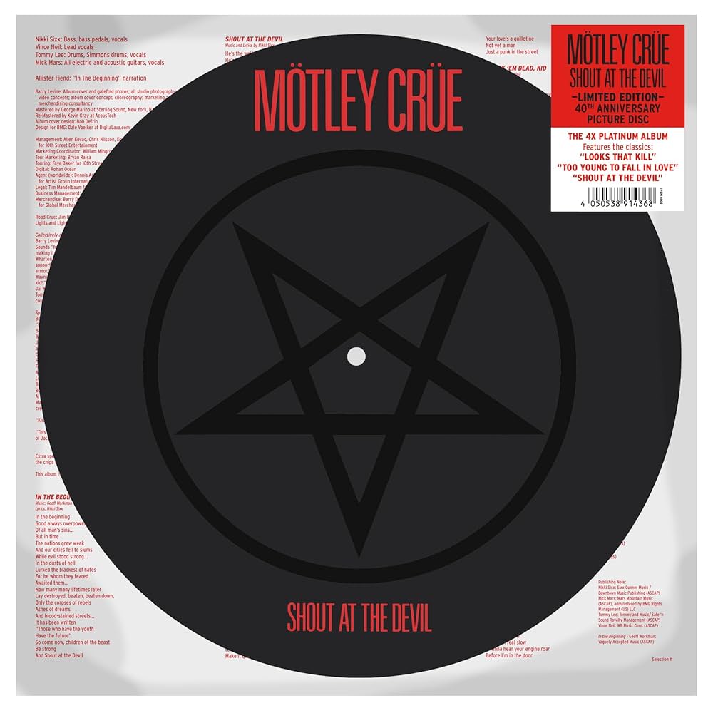 Écusson Tissé Mötley Crüe Shout At The Devil - Sous Licence Officielle - 100% Polyester - À Coudre - Pour Vestes, Sacs, Customisation