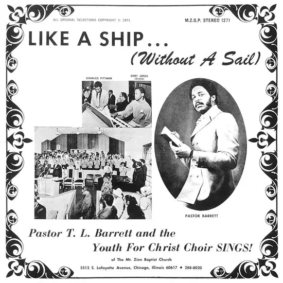 Pastor T.L. Barrett & The Youth for Christ Choir - Like A Ship (Without A Sail) [Ice Wind Transparent LP]