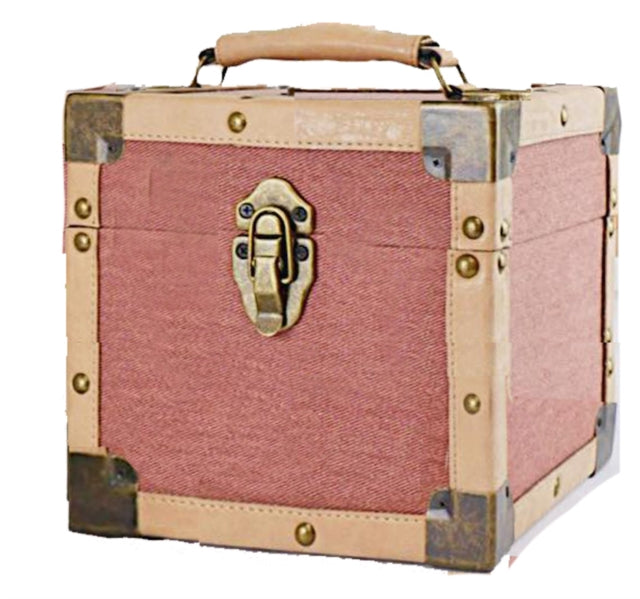 BURGUNDY FABRIC - 7 Inch 50 Record Storage Carry Case