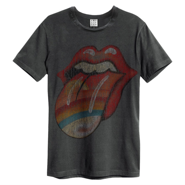 ROLLING STONES - Rainbow Tongue T-Shirt (Charcoal)