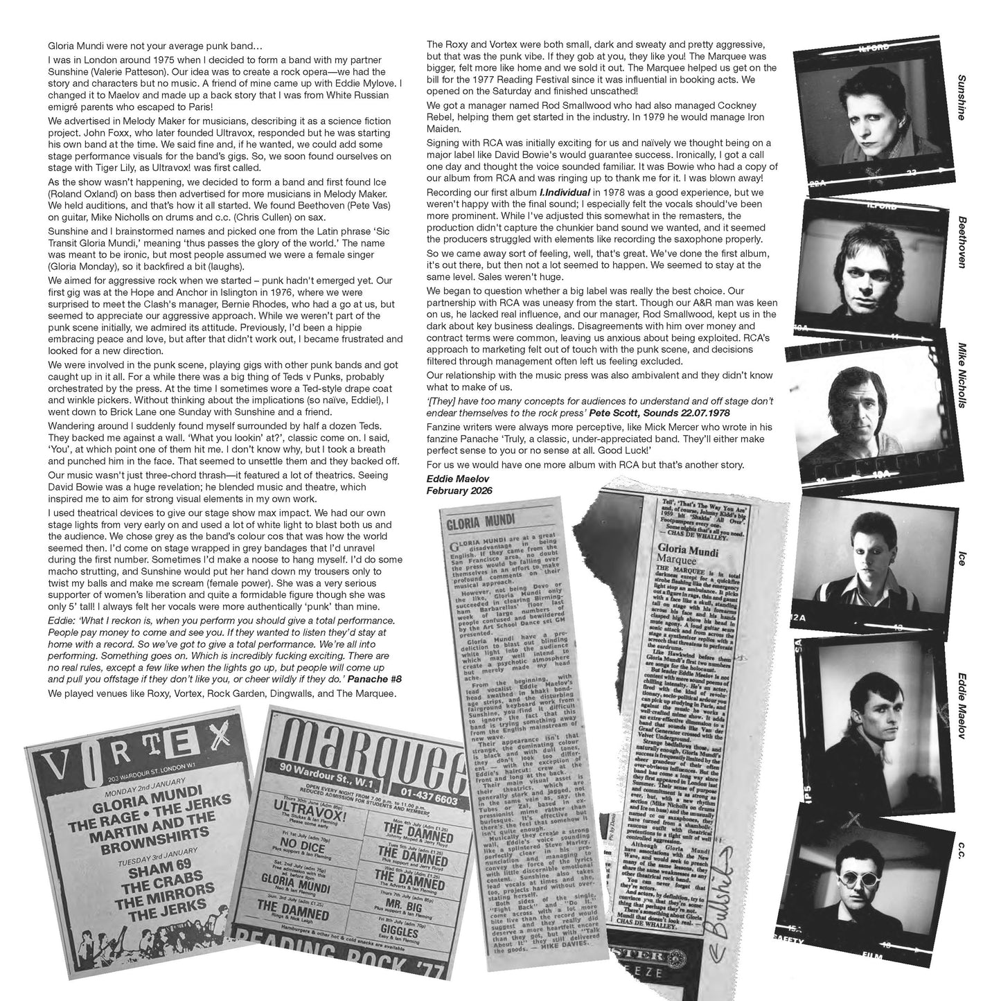 Gloria Mundi - I, Individual [Opaque White Vinyl w/ inserts]