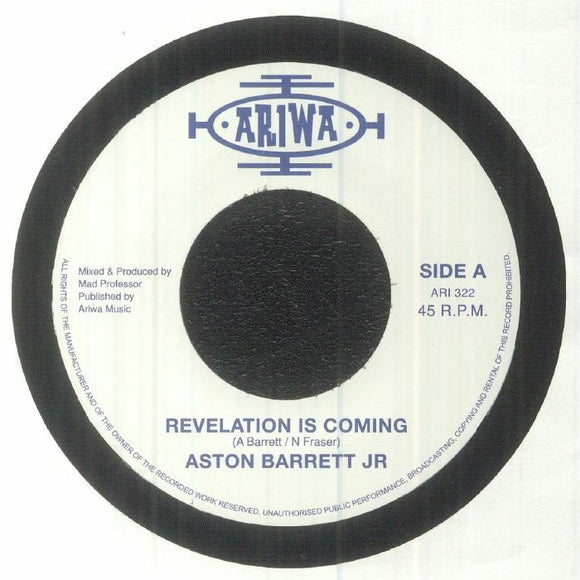 Aston Barrett Jr - Revelation is Coming [7” Vinyl]