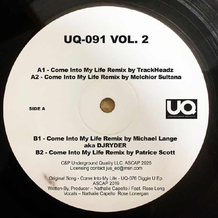 Nathalie CAPELLO / ROSE LONERGAN - Come Into My Life Remix Vol 2 (feat TrackHeadz, Melchior Sultana, DJRYDER, Patrice Scott)