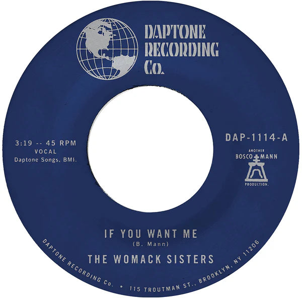 THE WOMACK SISTERS - IF YOU WANT ME b/w I JUST DON'T WANT YOU (TO SAY GOODBYE) [7" Vinyl]