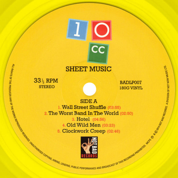 10CC - Sheet Music (Yellow Vinyl)