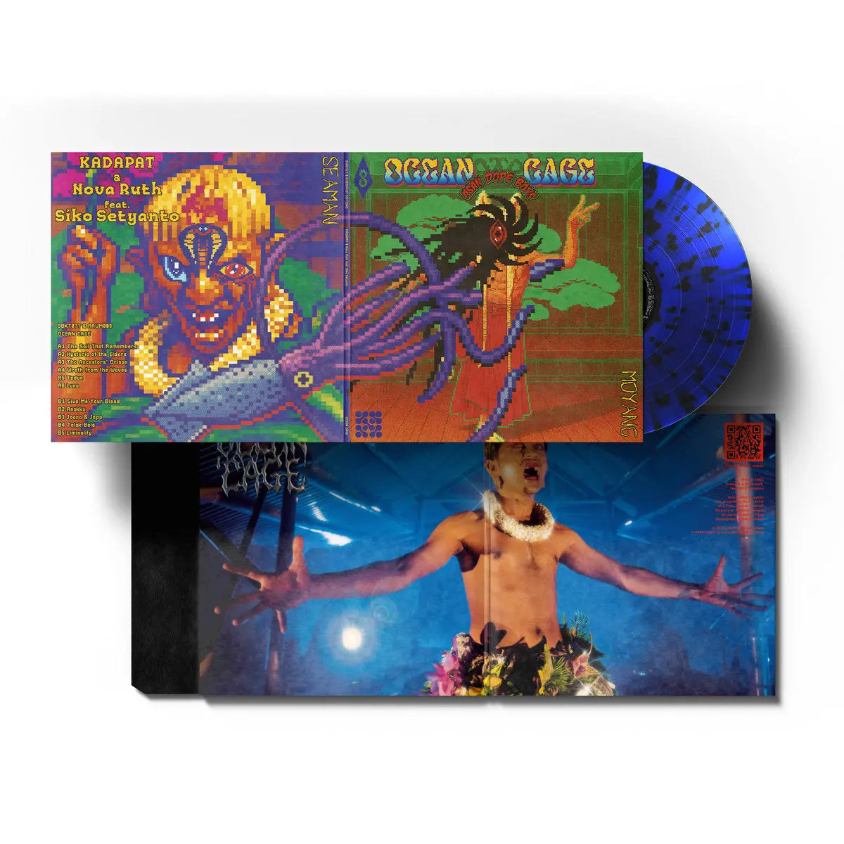 Kadapat & Nova Ruth Featuring Siko Setyanto - Ocean Cage (Blue Splattered Vinyl With 16-Page Sewn In Booklet)