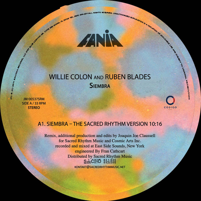 Willie Colon & Ruben Blades - Siembra Remix : Joe Claussell Sacred Rhythm Music / Fania Music (PINK VINYL REPRESS)