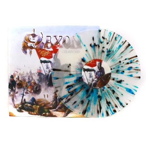 Saxon - CRUSADER [White / Black / Blue Splatter edition]