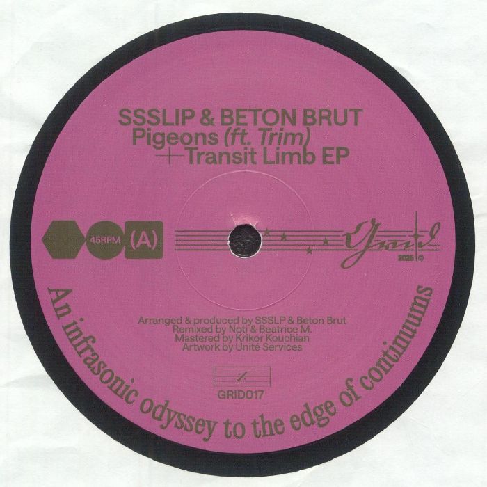 SSSLIP / BETON BRUT feat TRIM - Pigeons / Transit Limb EP (feat Noti, Beatrice M mixes)