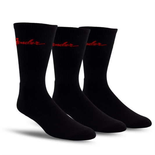 FENDER - Fender Classic Logo Crew Socks 3 Pack (One Size)