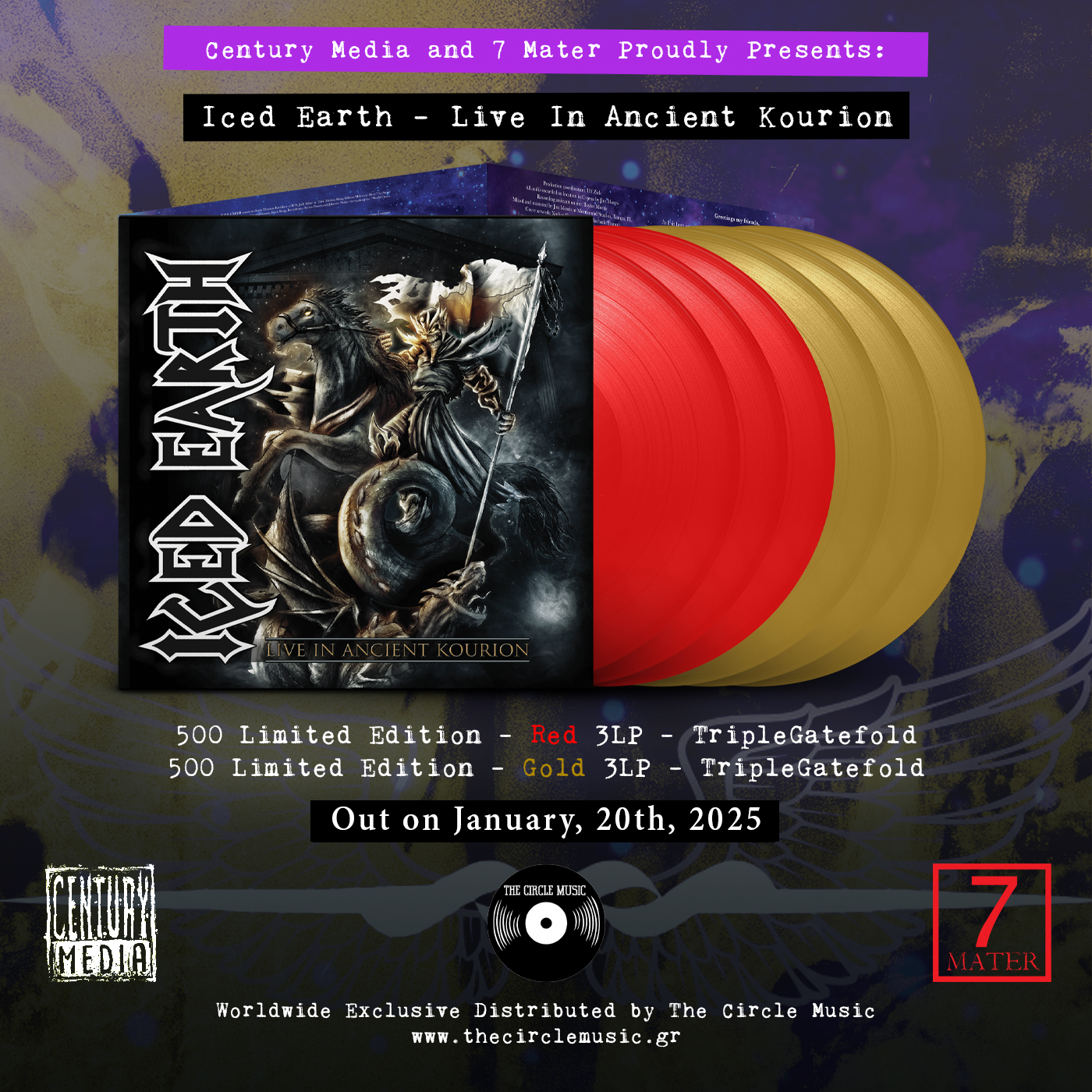Iced Earth - Live in Ancient Kourion [Triple Red Vinyl in Triple Gatefold (Limited)]
