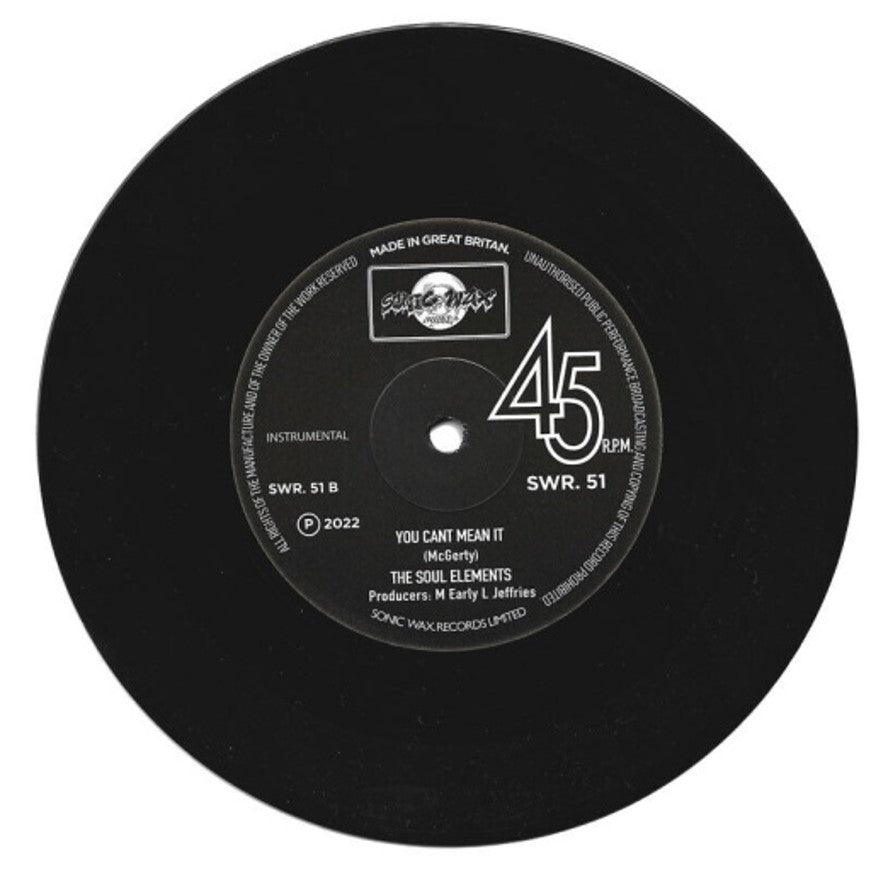 Soul Elements - You Can’t Mean It [7" Vinyl]