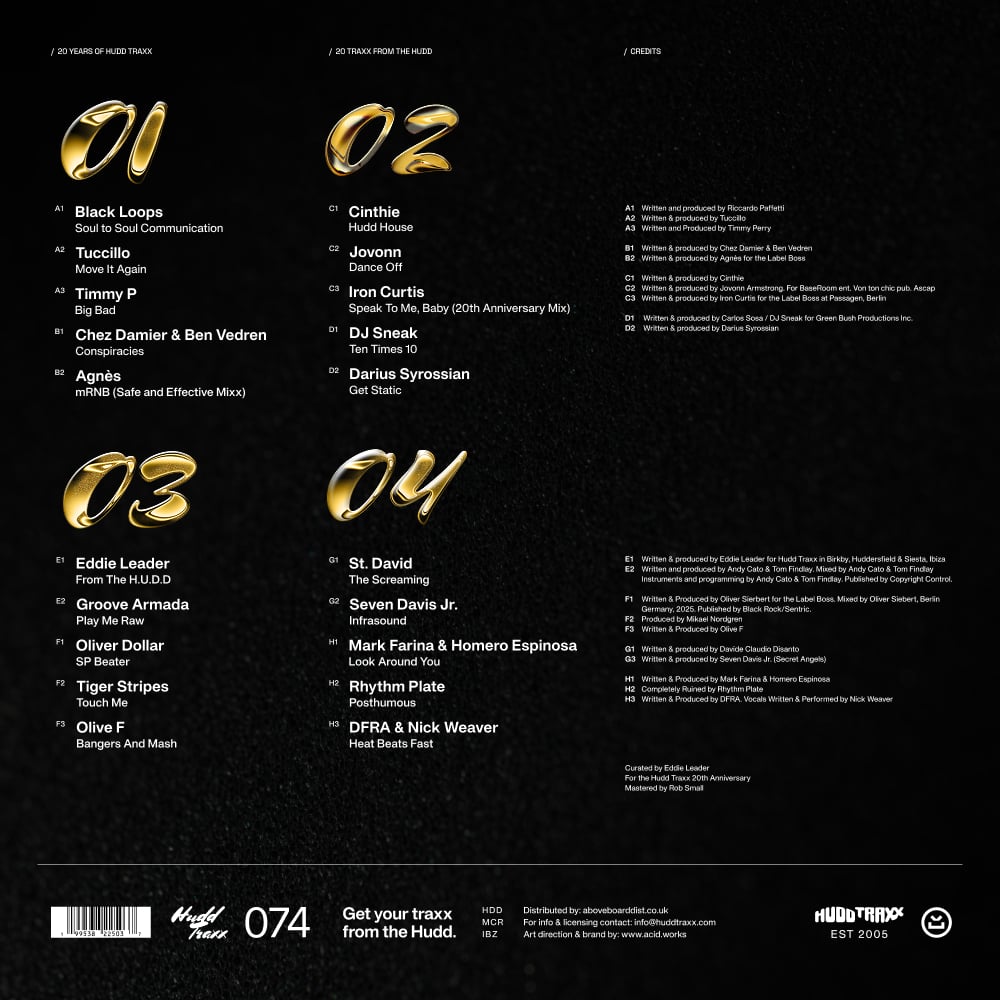 Various Artists - 20 Years Of Hudd Traxx - 20 Traxx From The Hudd - Curated By Eddie Leader [4LP]
