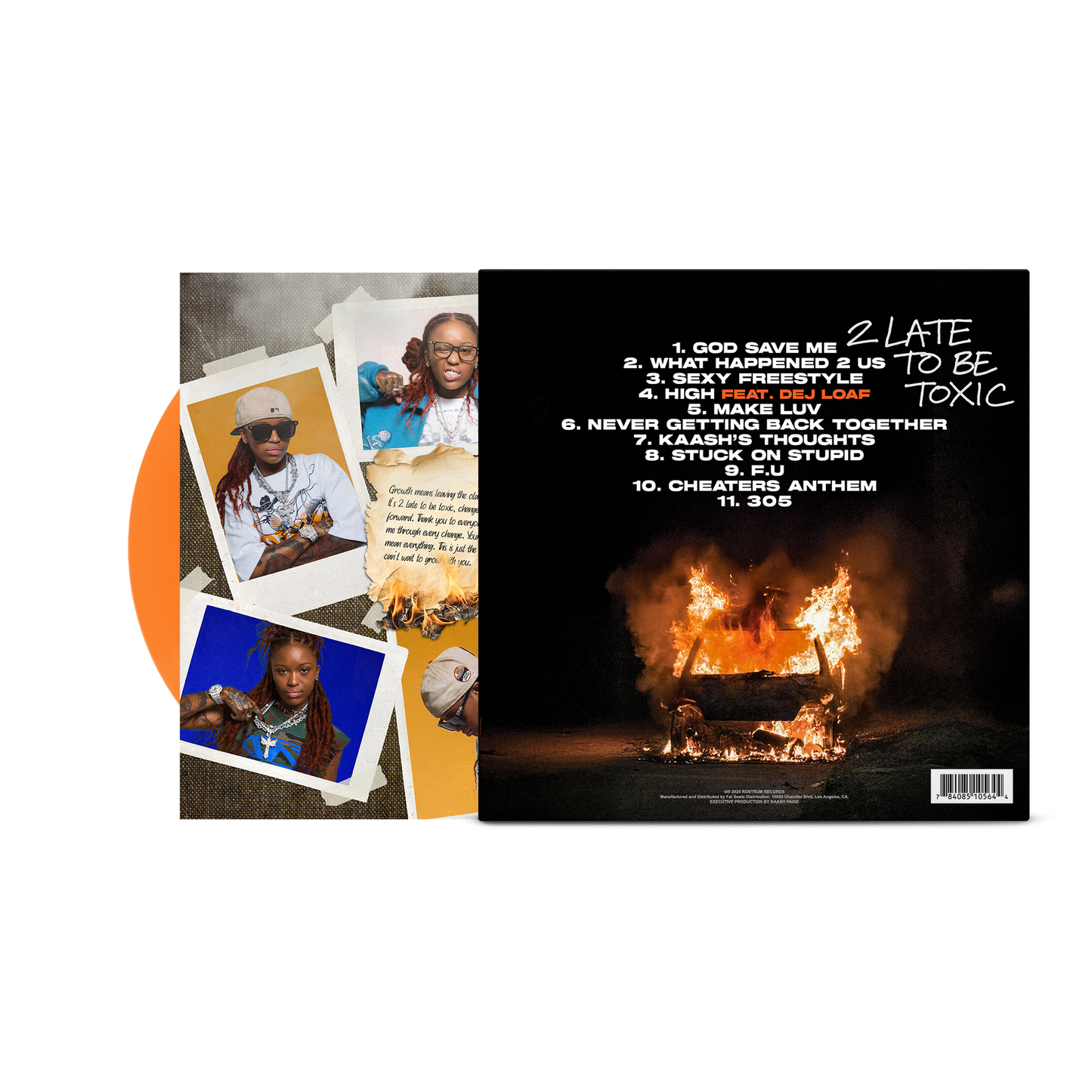 Kaash Paige - 2 Late To Be Toxic [Translucent Orange Crush Colour LP]