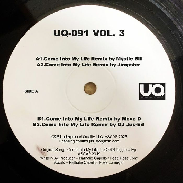 Nathalie CAPELLO / ROSE LONERGAN - Come Into My Life Remix Vol 3 (feat Mystic Bill, Jimpster, Move D, Jus Ed)