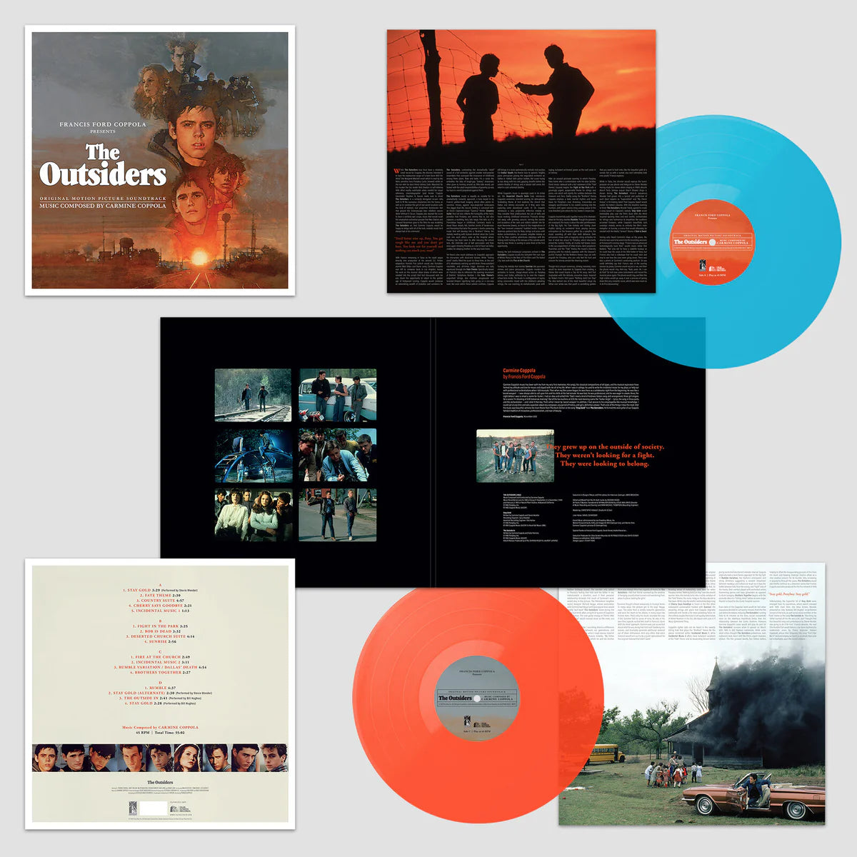 Carmine Coppola - The Outsiders - Original Film Soundtrack [2LP Sky Blue/Sunset Orange Coloured Vinyl]