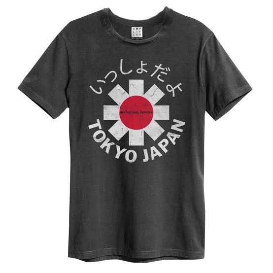 Red Hot Chili Peppers Tokyo Japan Amplified Vintage Charcoal T-Shirt (X Large)
