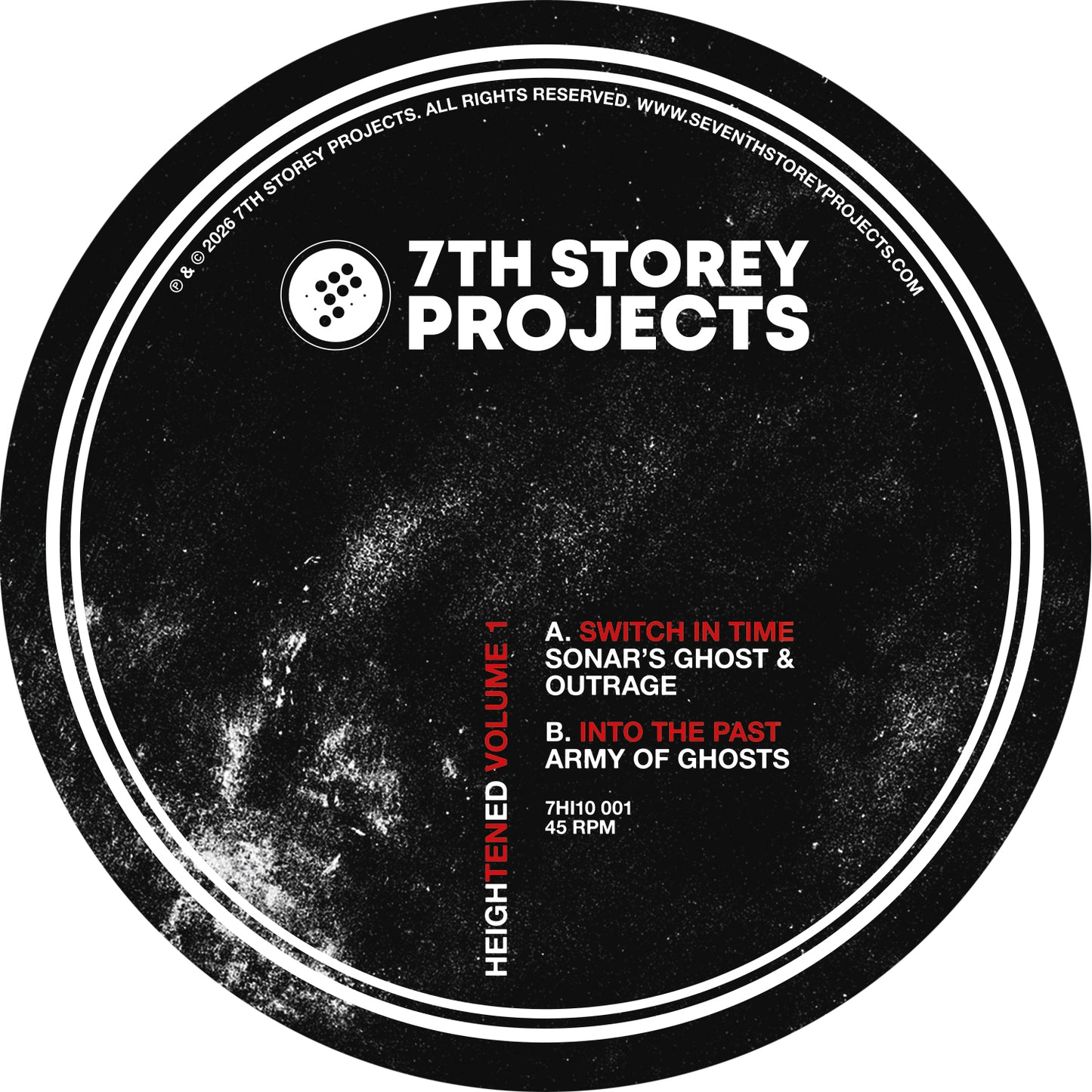 Sonar's Ghost & Outrage / Army of Ghosts - Heightened Volume 1 (Red & Black Smoke Vinyl) (10" Vinyl)