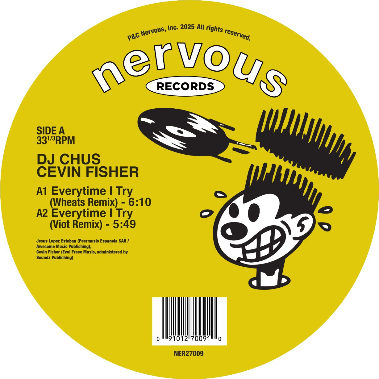 DJ Chus, Cevin Fisher - Every Time I Try (Remixes) [Yellow Coloured Vinyl] (ONE PER PERSON)