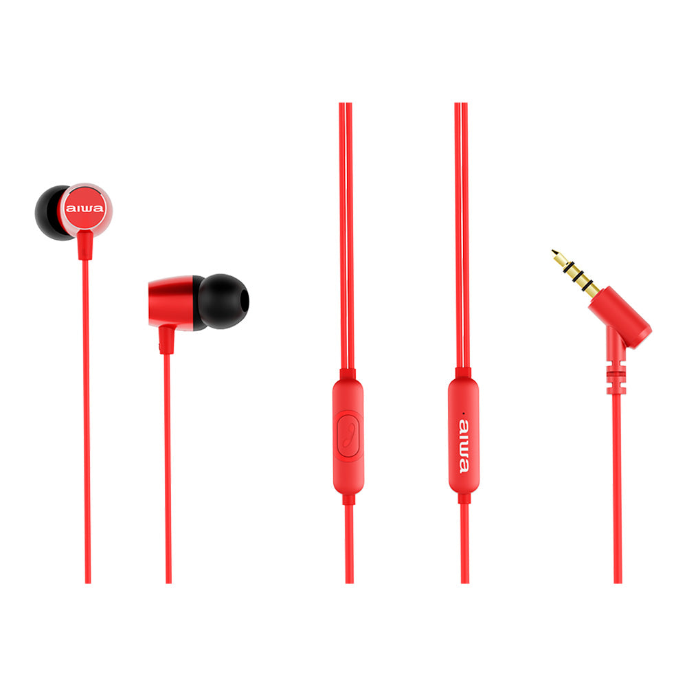 AIWA ESTM-30BK Ultra Compact Dynamic In-Earphone [Red]