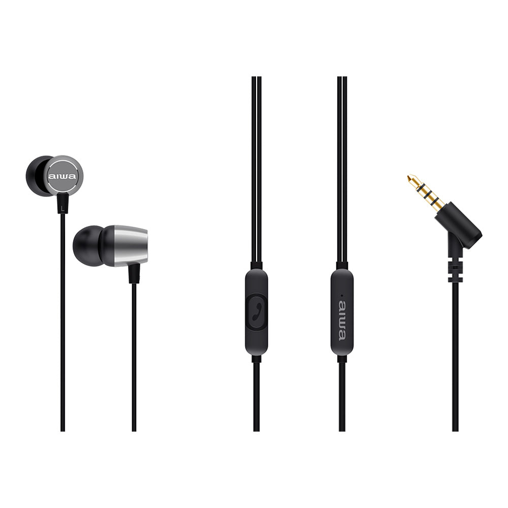 AIWA ESTM-30BK Ultra Compact Dynamic In-Earphone [Silver]