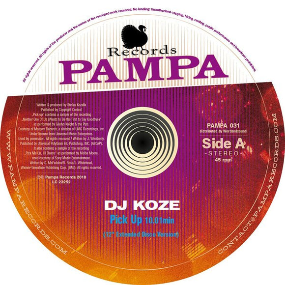 DJ KOZE - Pick Up (1 per customer)