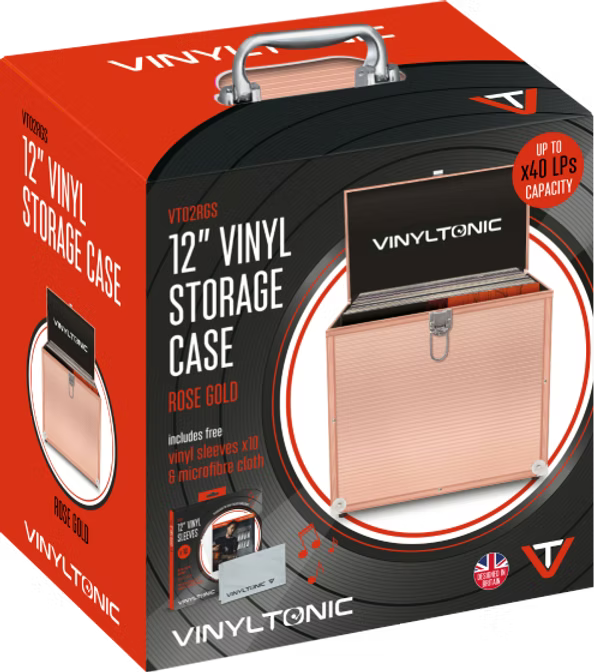 Vinyl Tonic Rose Gold LP Case (With Cloth & 10Pk Sleeves)