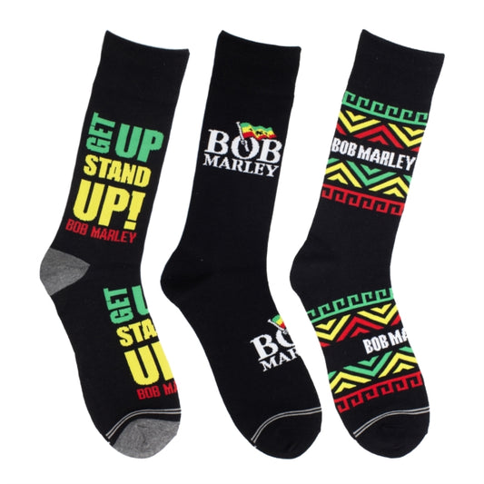 BOB MARLEY - Bob Marley Assorted Crew Socks 3 Pack (One Size)
